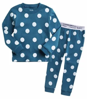 Polka Dot Blue Long Sleeve Pajama