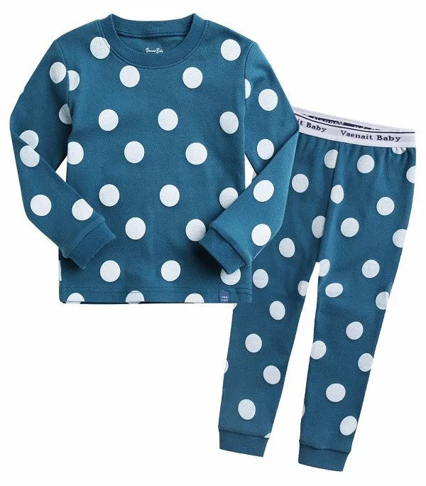 Polka Dot Blue Long Sleeve Pajama