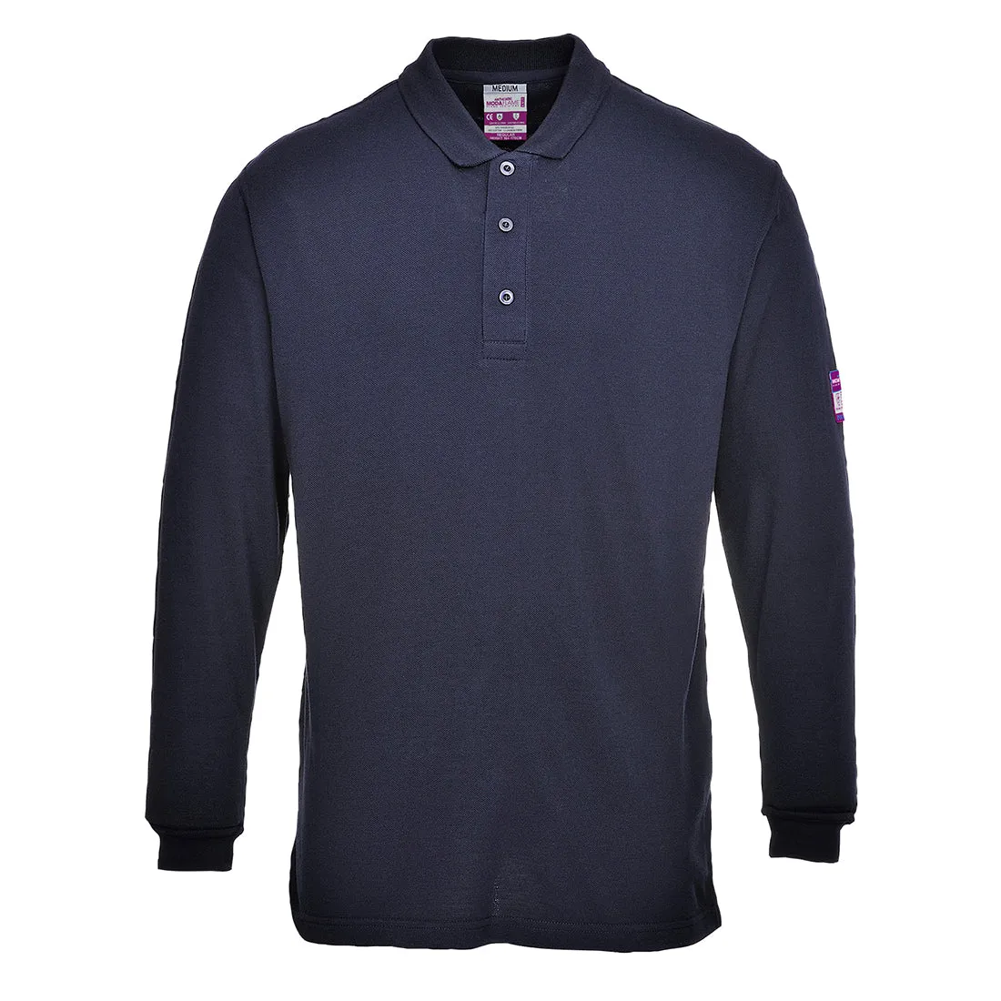Portwest Flame Resistant Anti-Static Long Sleeve Polo Shirt (FR10)