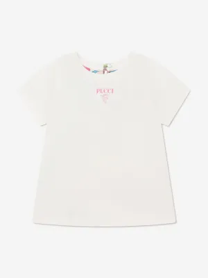 Pucci Girls Marmo Long Sleeve T-Shirt in Ivory