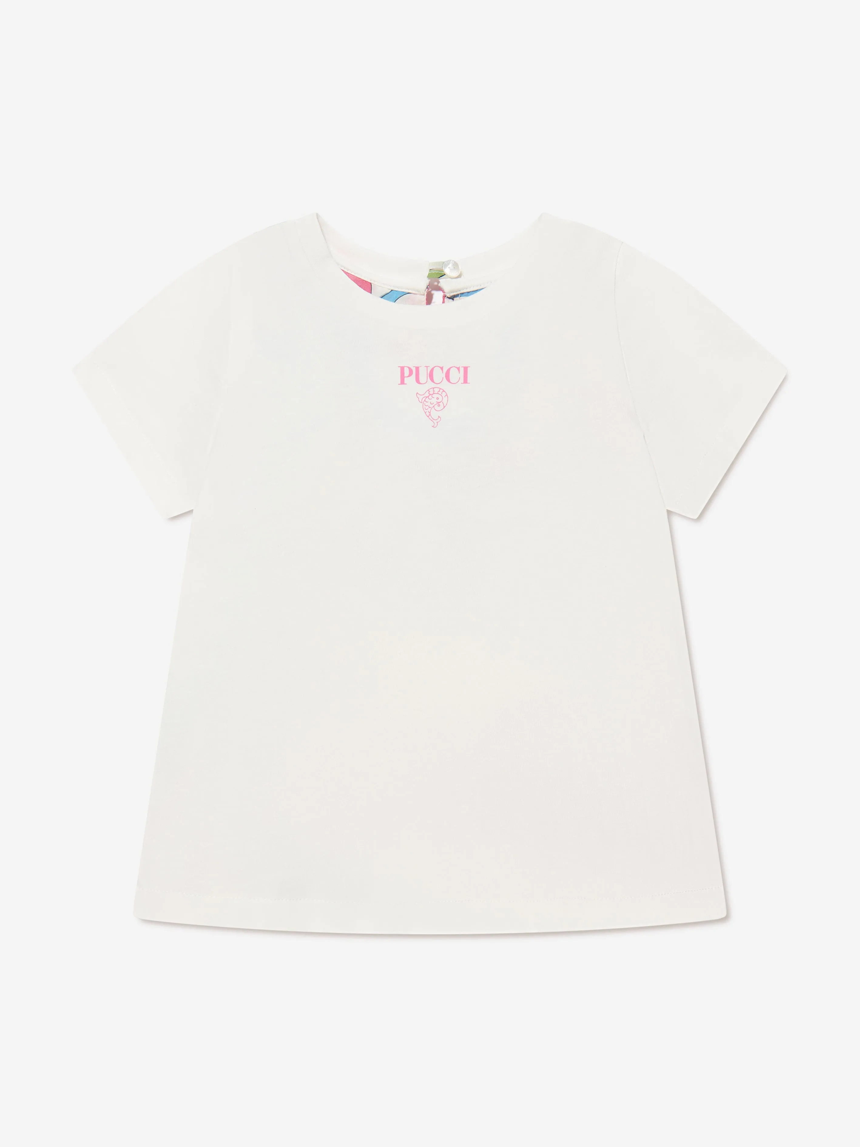 Pucci Girls Marmo Long Sleeve T-Shirt in Ivory