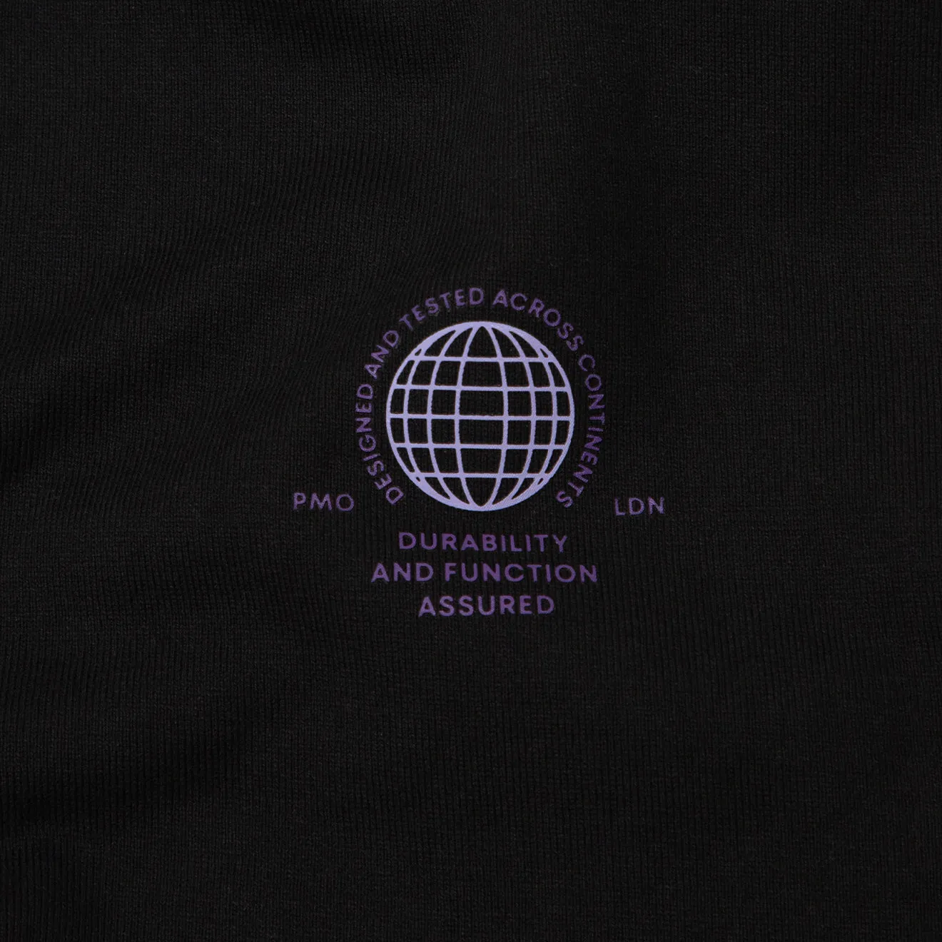 Purple Mountain Observatory Globe Logo L/S Tee Black