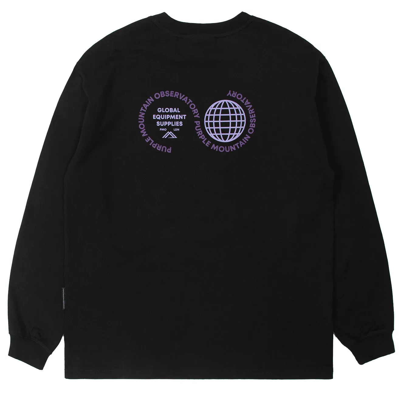 Purple Mountain Observatory Globe Logo L/S Tee Black