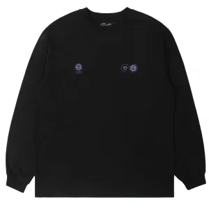 Purple Mountain Observatory Globe Logo L/S Tee Black