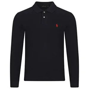 R L Custom Fit Men's Long Sleeve Small Pony T-shirt Black