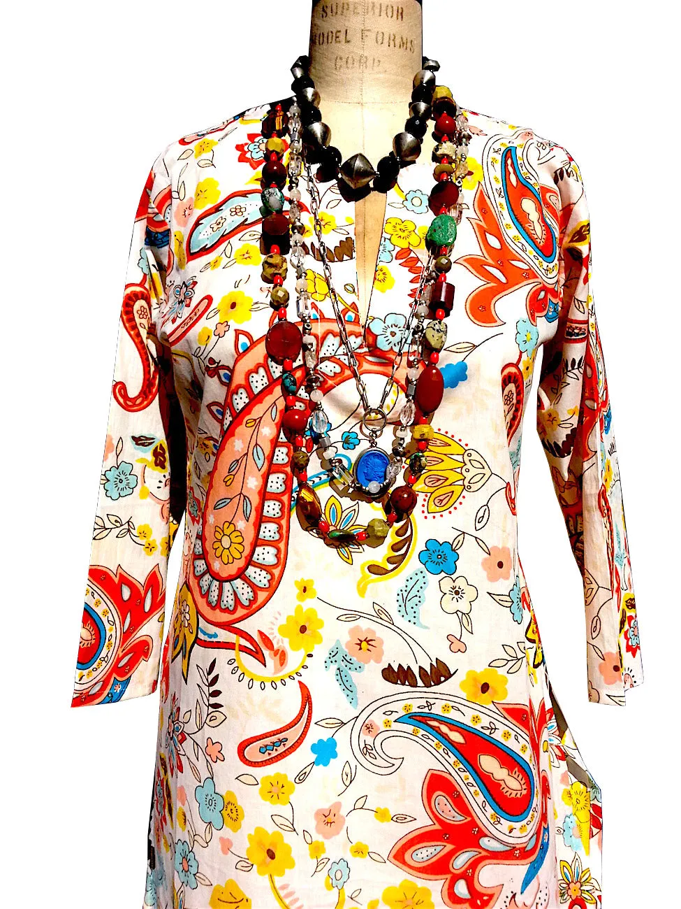 Raja Cotton Tunic Paisley Spice