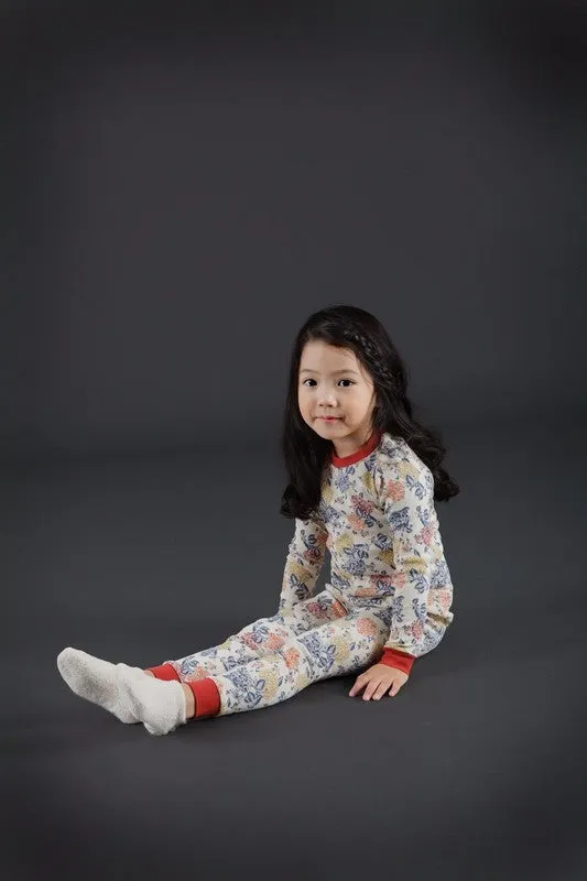 Red Garden Long Sleeve Pajama