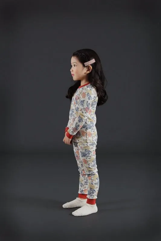 Red Garden Long Sleeve Pajama