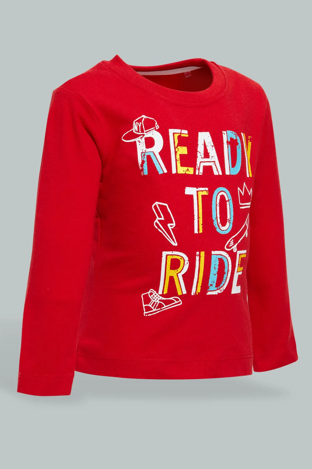 Red Slogan Print T-Shirt