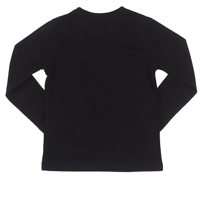 REDTAG Black Graphic T-Shirt for Boys
