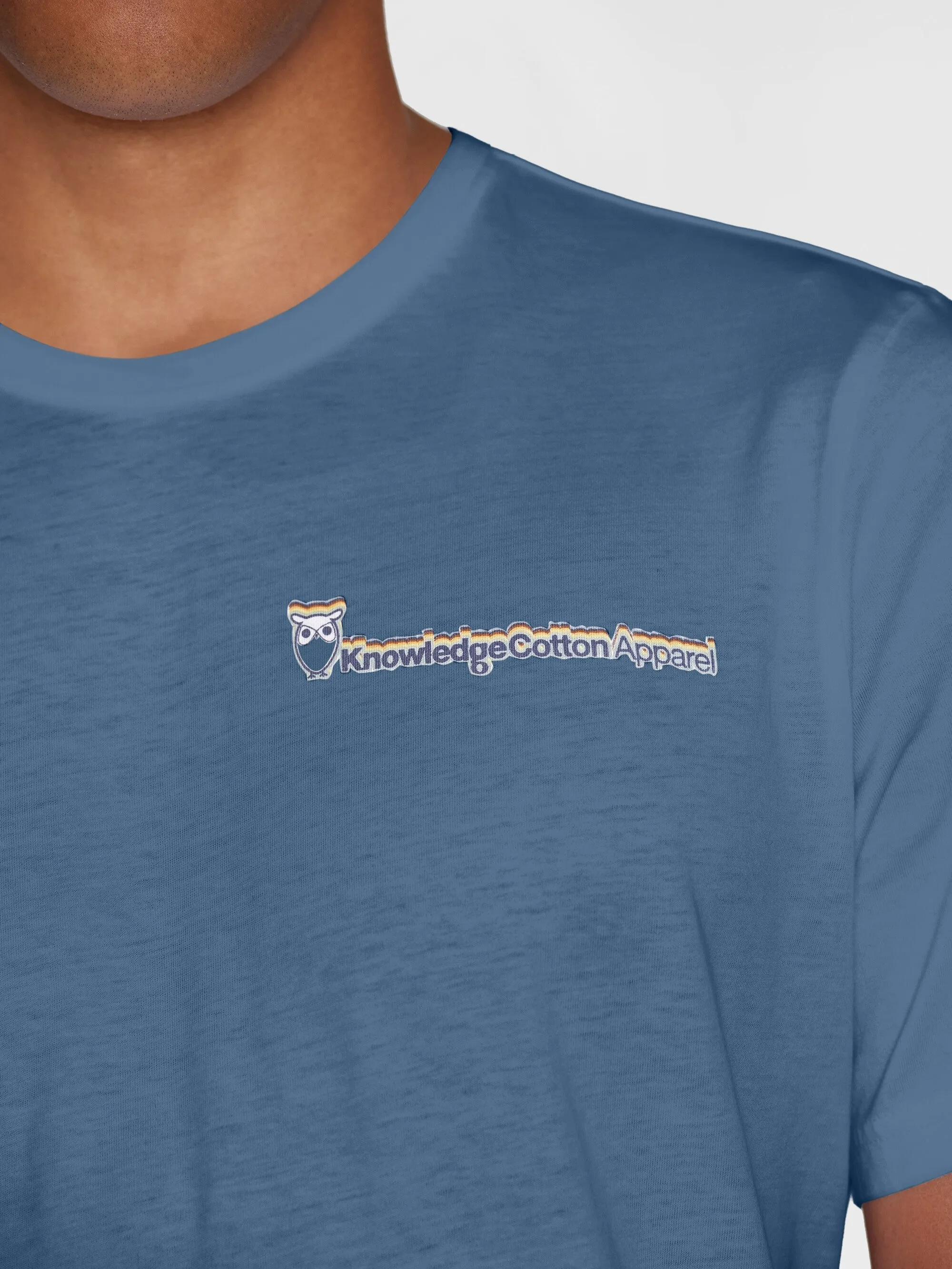 Regular fit single jersey small chest print t-shirt - GOTS/Vegan - Moonlight Blue