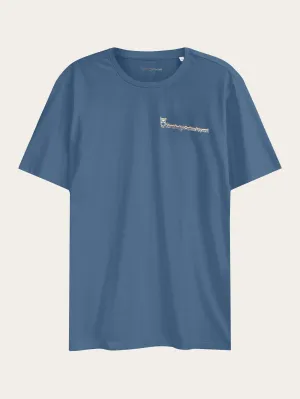 Regular fit single jersey small chest print t-shirt - GOTS/Vegan - Moonlight Blue
