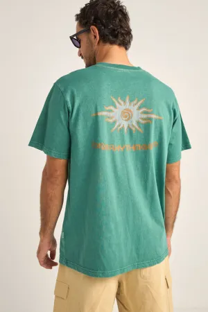 Rhythm Flame Printed Vintage T -Shirt - Green