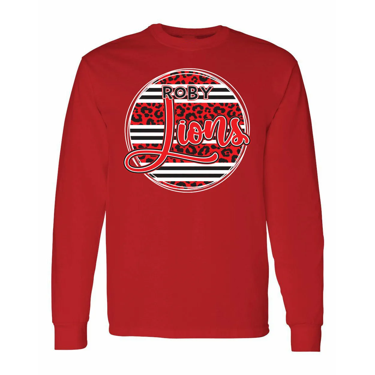 Roby Lions - Animal Print Stripe Circle Long Sleeve T-Shirt