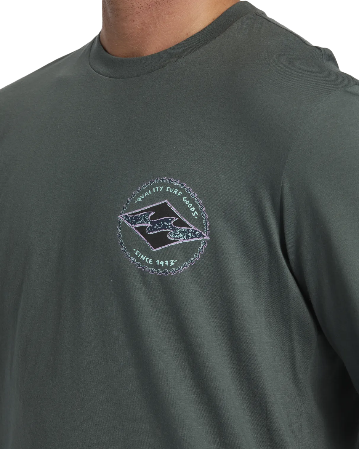Rotor Diamond Long Sleeve T-Shirt in Slate Green