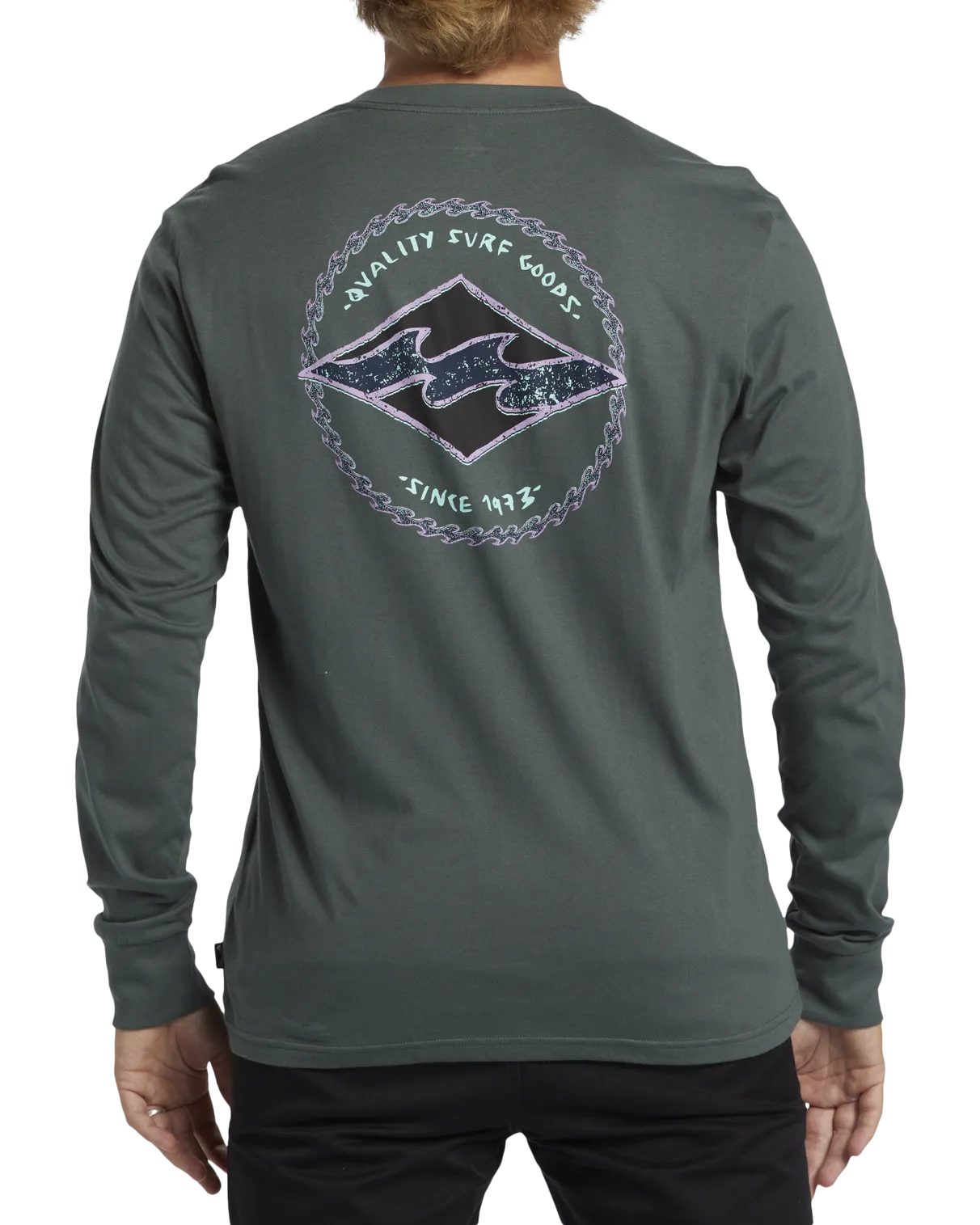 Rotor Diamond Long Sleeve T-Shirt in Slate Green