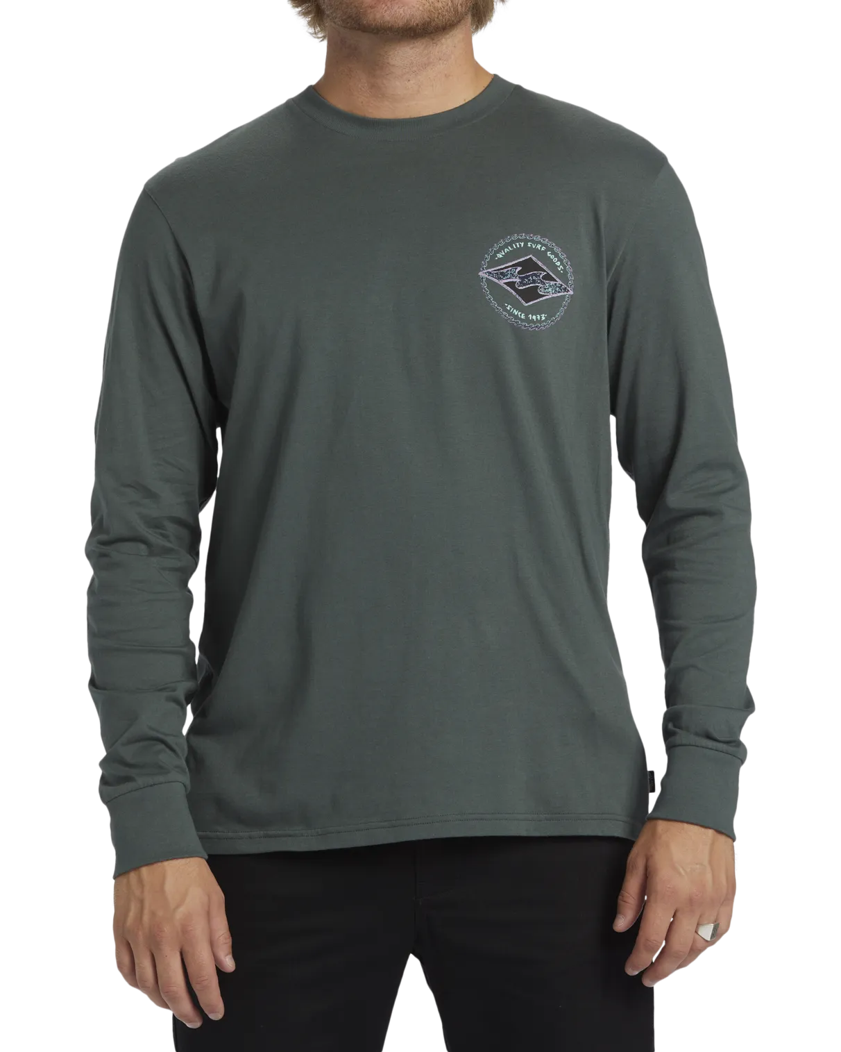 Rotor Diamond Long Sleeve T-Shirt in Slate Green