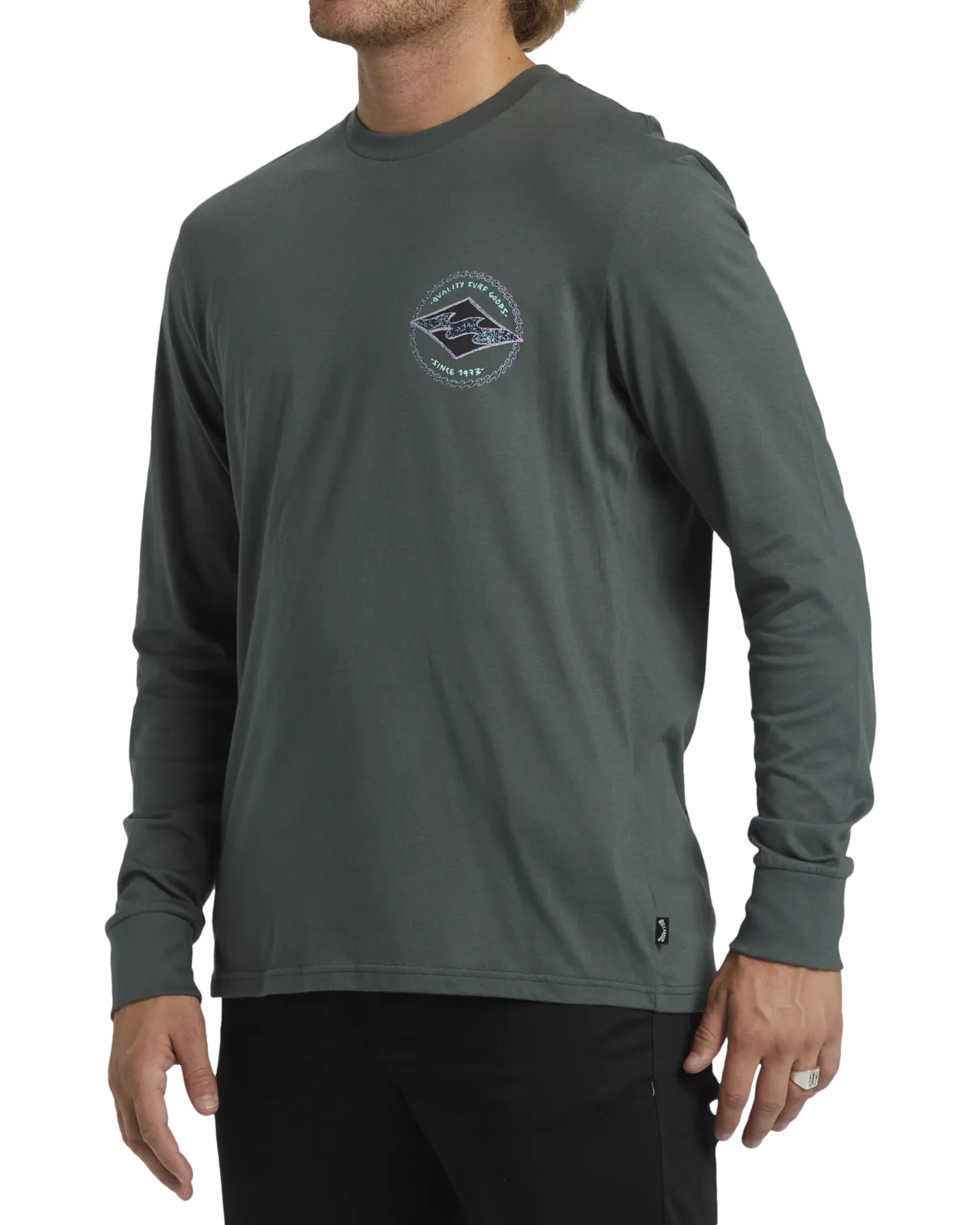 Rotor Diamond Long Sleeve T-Shirt in Slate Green