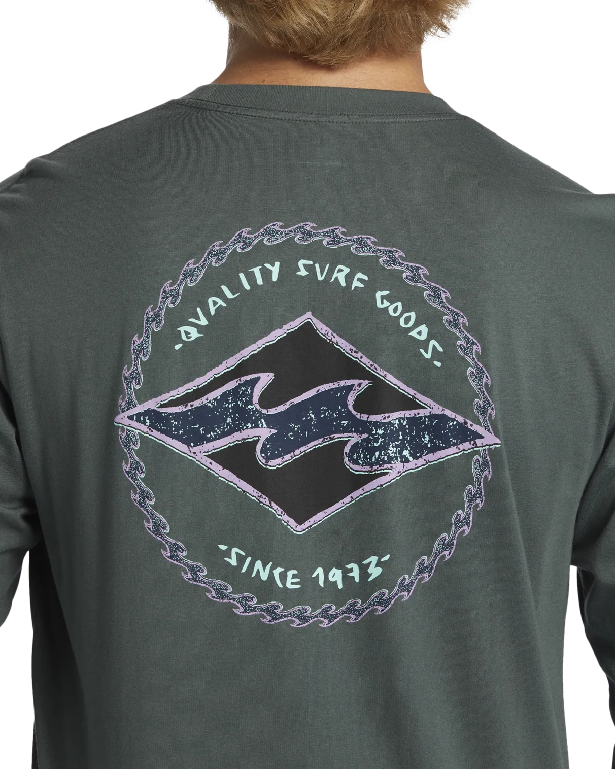 Rotor Diamond Long Sleeve T-Shirt in Slate Green