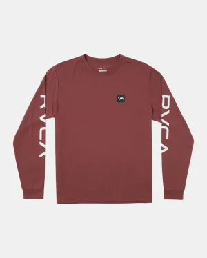 RVCA 2X Long Sleeve Tee - Oxblood Red