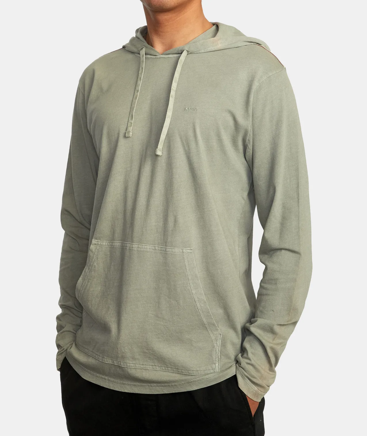 RVCA PTC Pigment Hooded L/S Tee-Aloe