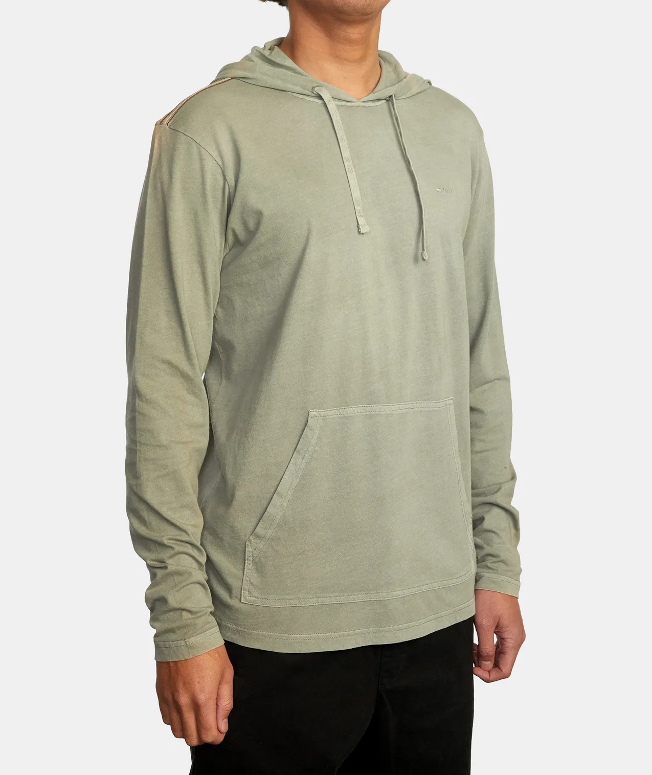 RVCA PTC Pigment Hooded L/S Tee-Aloe