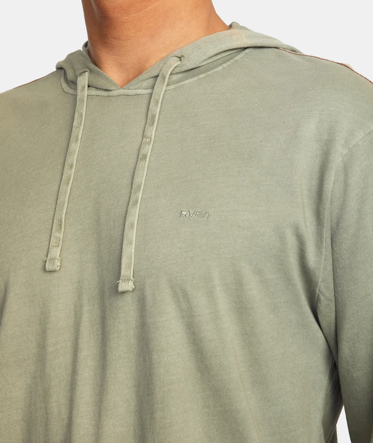 RVCA PTC Pigment Hooded L/S Tee-Aloe