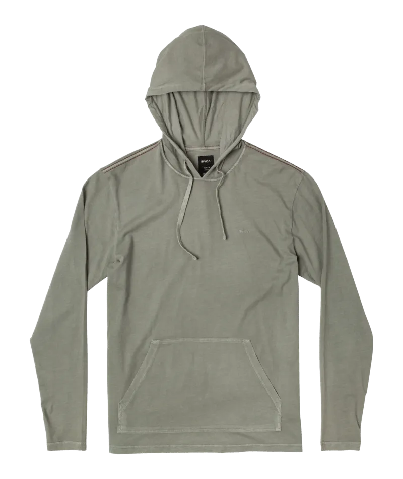 RVCA PTC Pigment Hooded L/S Tee-Aloe