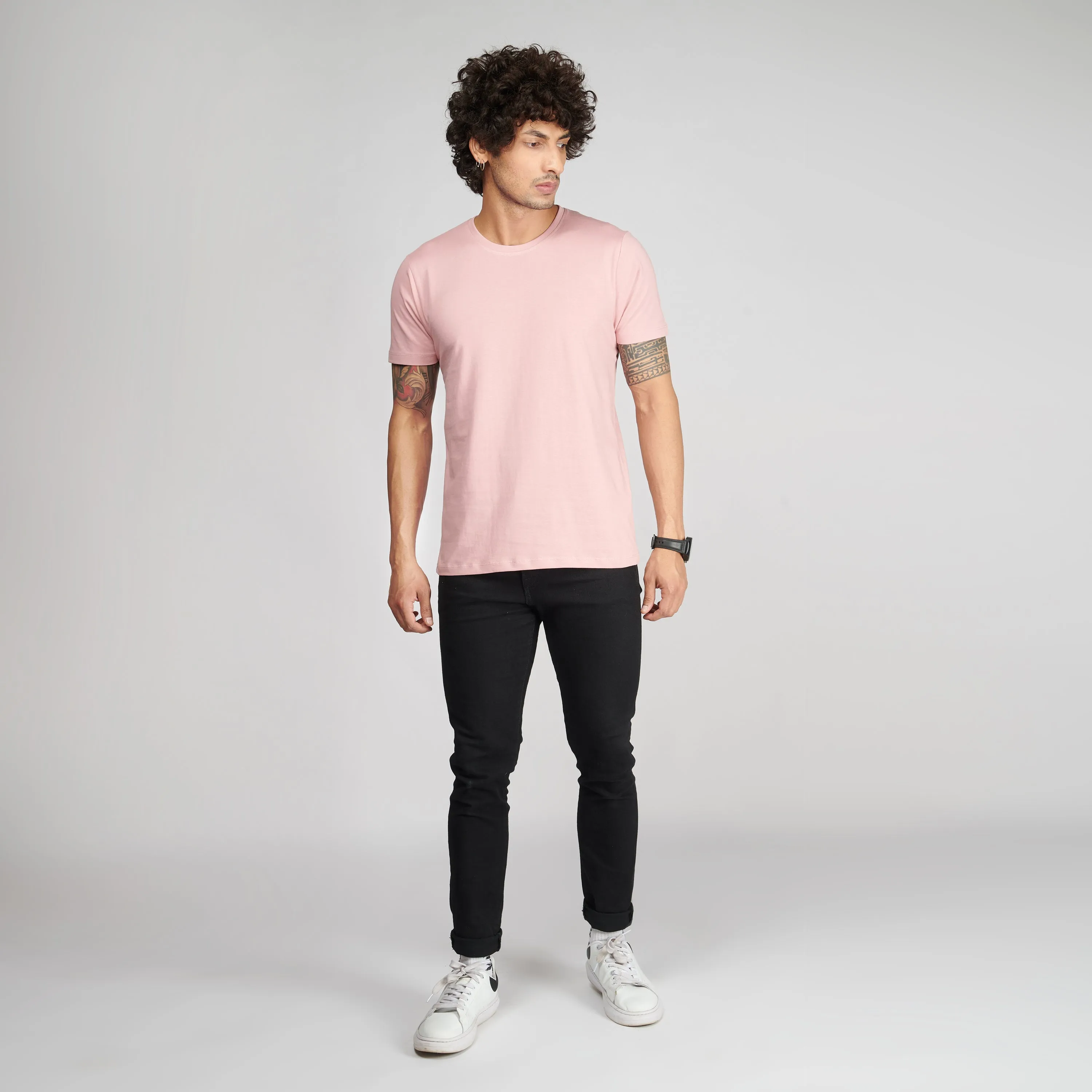 Salmon Pink Half Sleeve T-Shirt