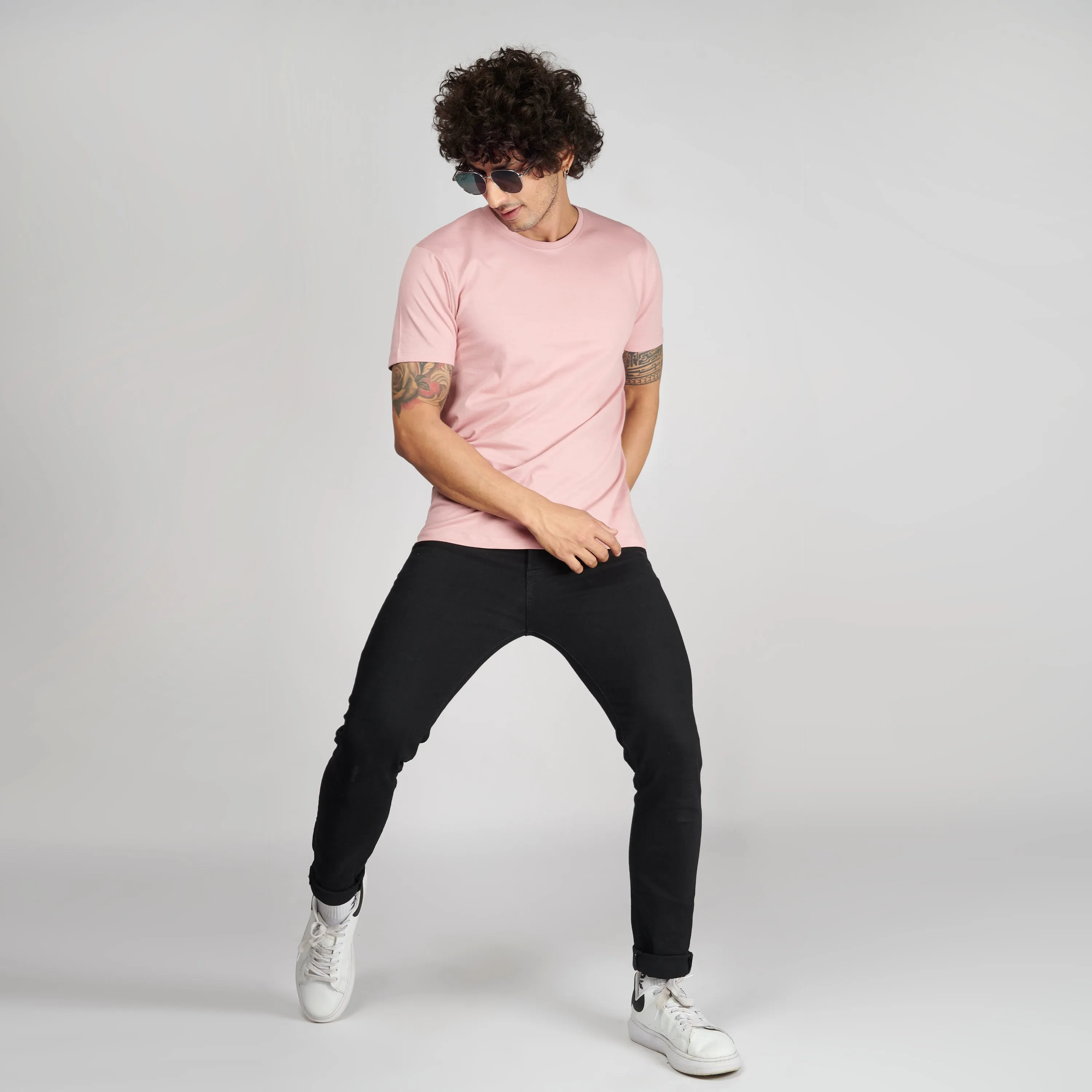 Salmon Pink Half Sleeve T-Shirt