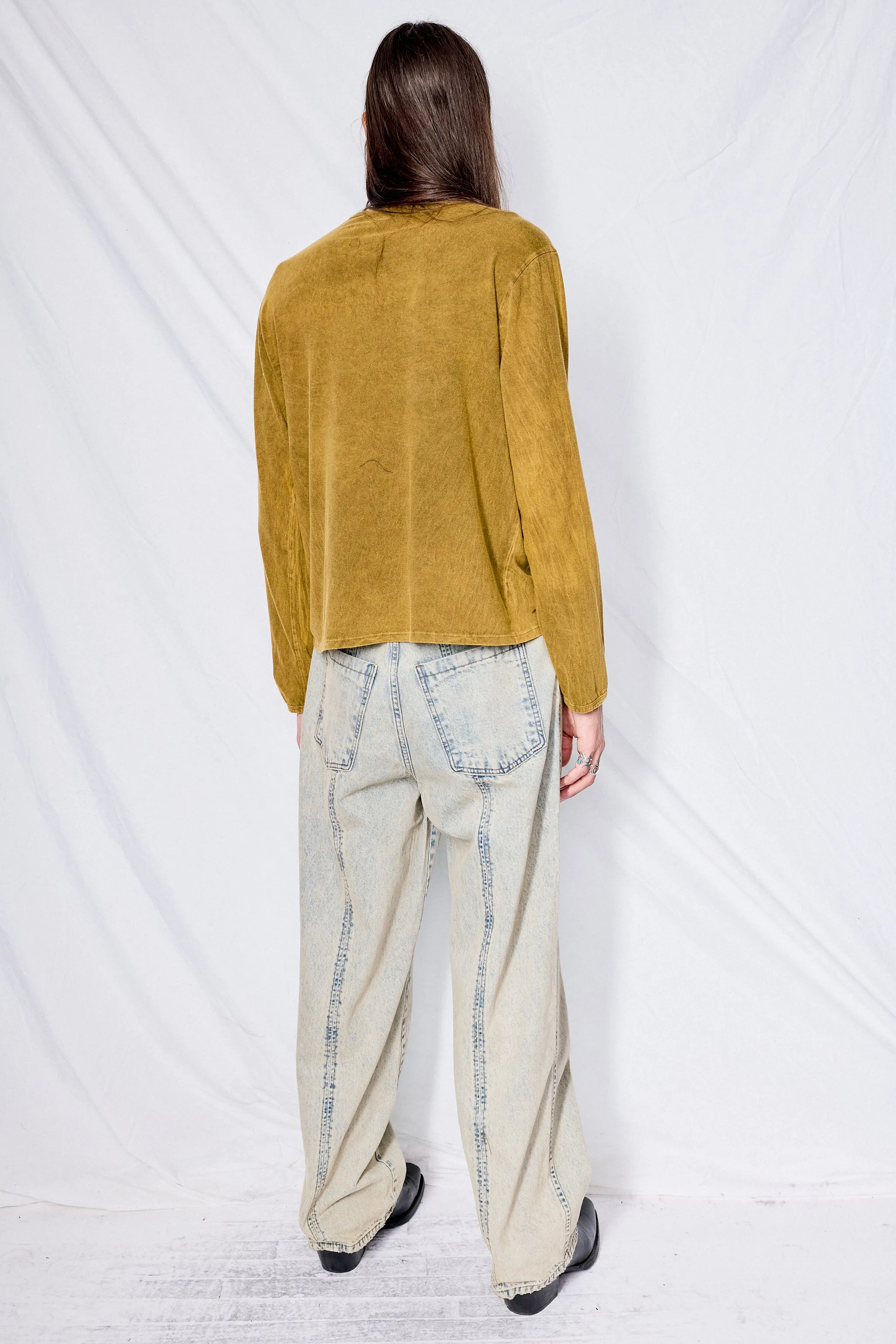 Sanded Sky Line Panel Denim Jeans