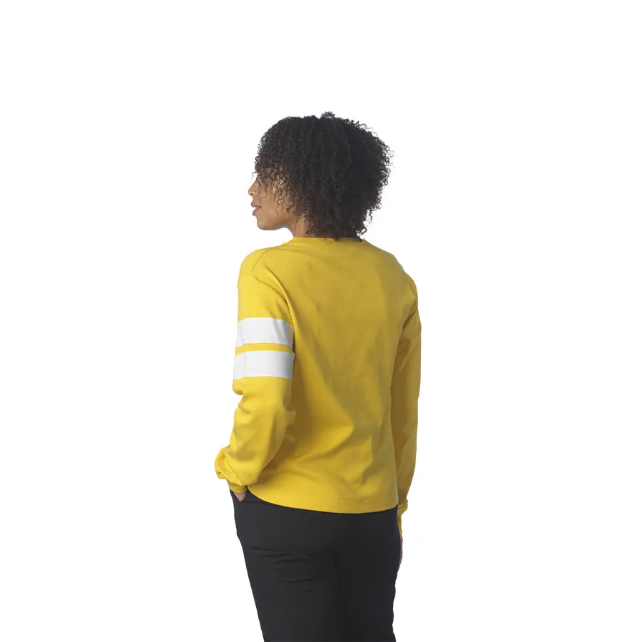 Santa Cruz Classic Dot Sleeve Stripes L/S Boyfriend Womens, Gold