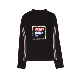 Sarah Taped Mock Neck - Black