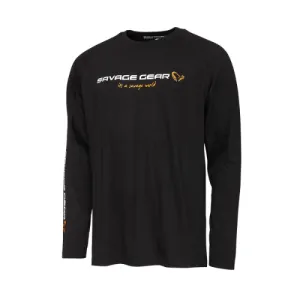 Savage Gear | Signature Logo Long Sleeve T-Shirt | Black Caviar