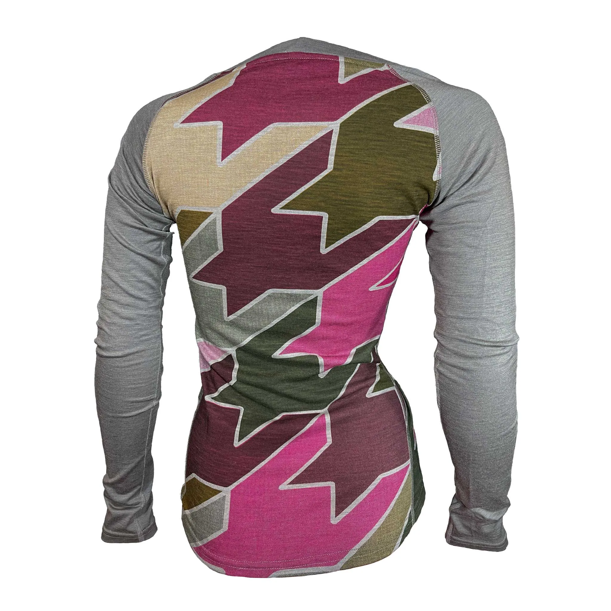 SECONDS Women's Houndstooth Long Sleeve Merino | Dusk Pink