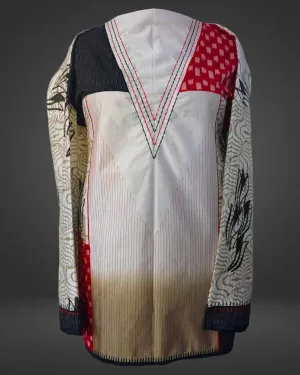 Semistitched Chanderi Block Printed Short Tunic