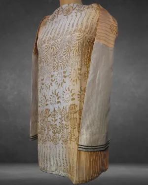 Semistitched Chanderi  Blockprinted Tunic
