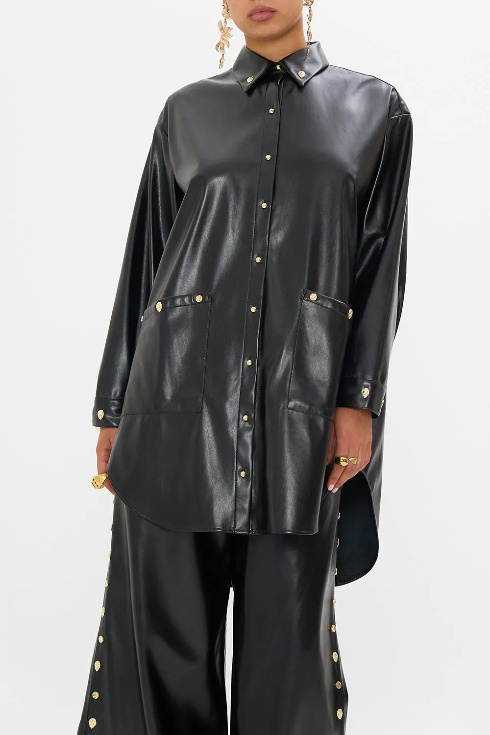 SHIRT TUNIC WITH POCKETS NOUVEAU NOIR