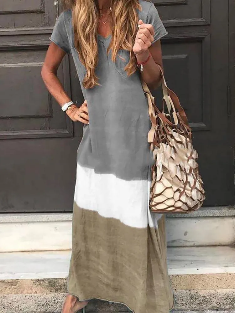Short Sleeve Casual Loose Long T-Shirt Dress