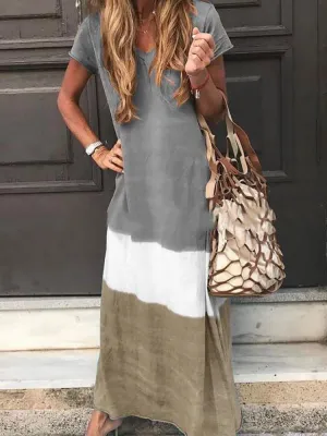 Short Sleeve Casual Loose Long T-Shirt Dress