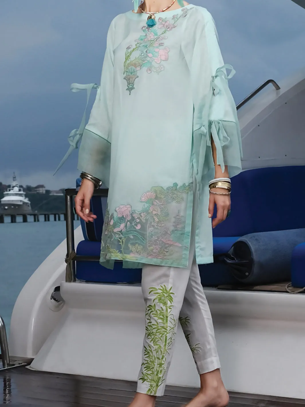 Sky Blue Lawn Tunic - LK-659