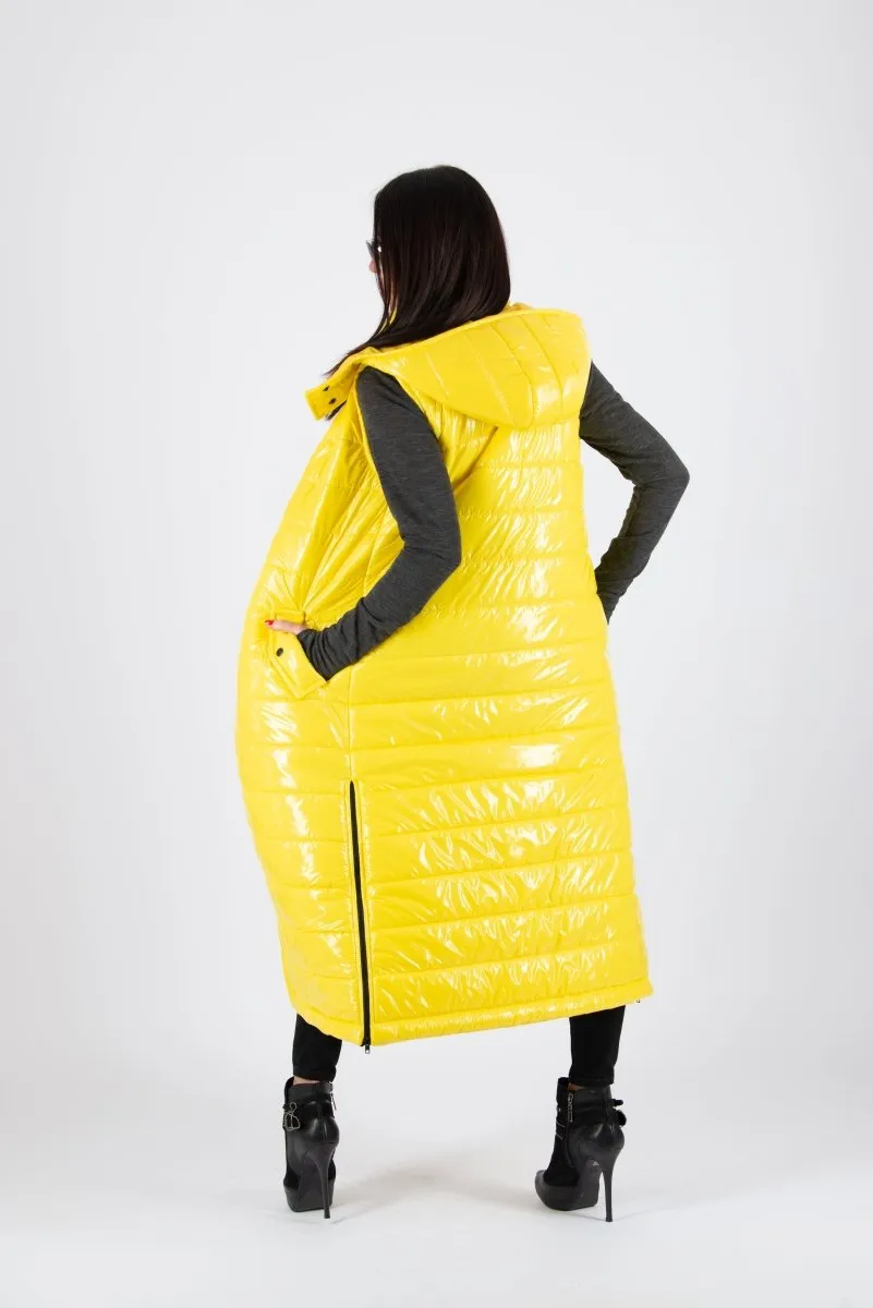 Sleeveless Yellow Puffer Jacket OXANA SALE