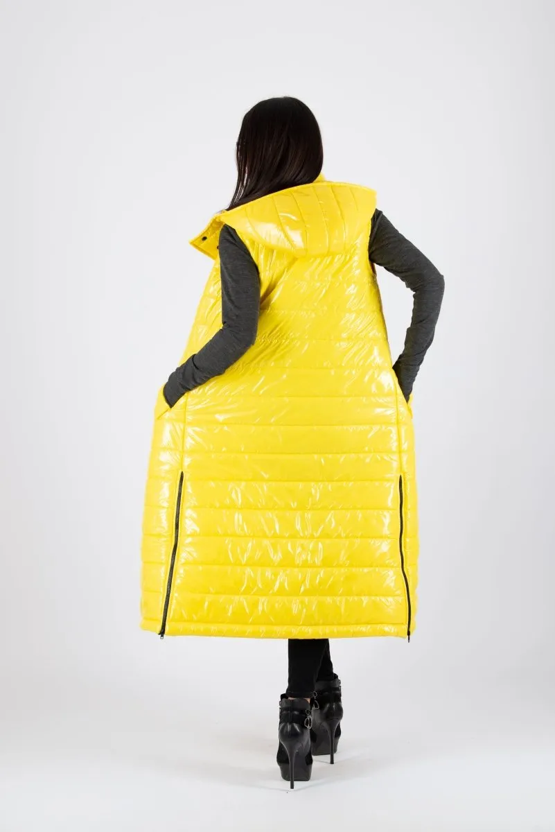 Sleeveless Yellow Puffer Jacket OXANA SALE