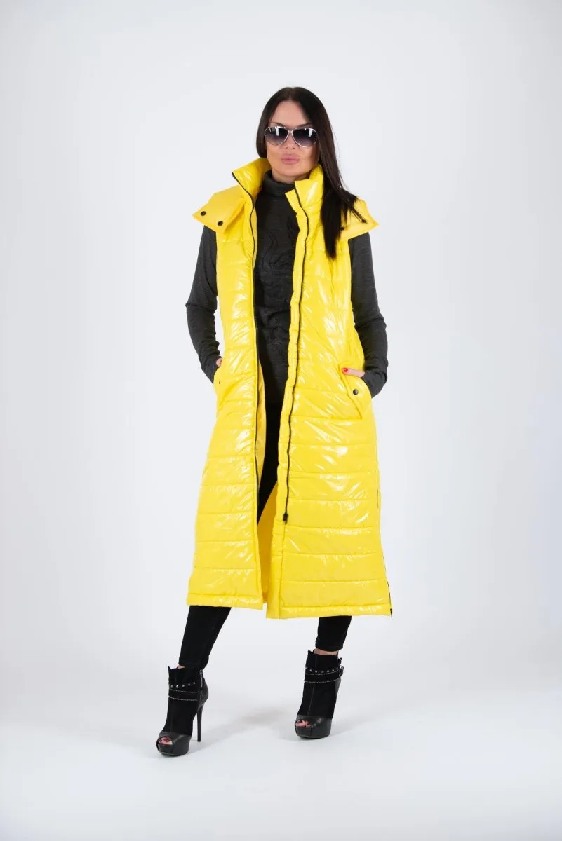 Sleeveless Yellow Puffer Jacket OXANA SALE