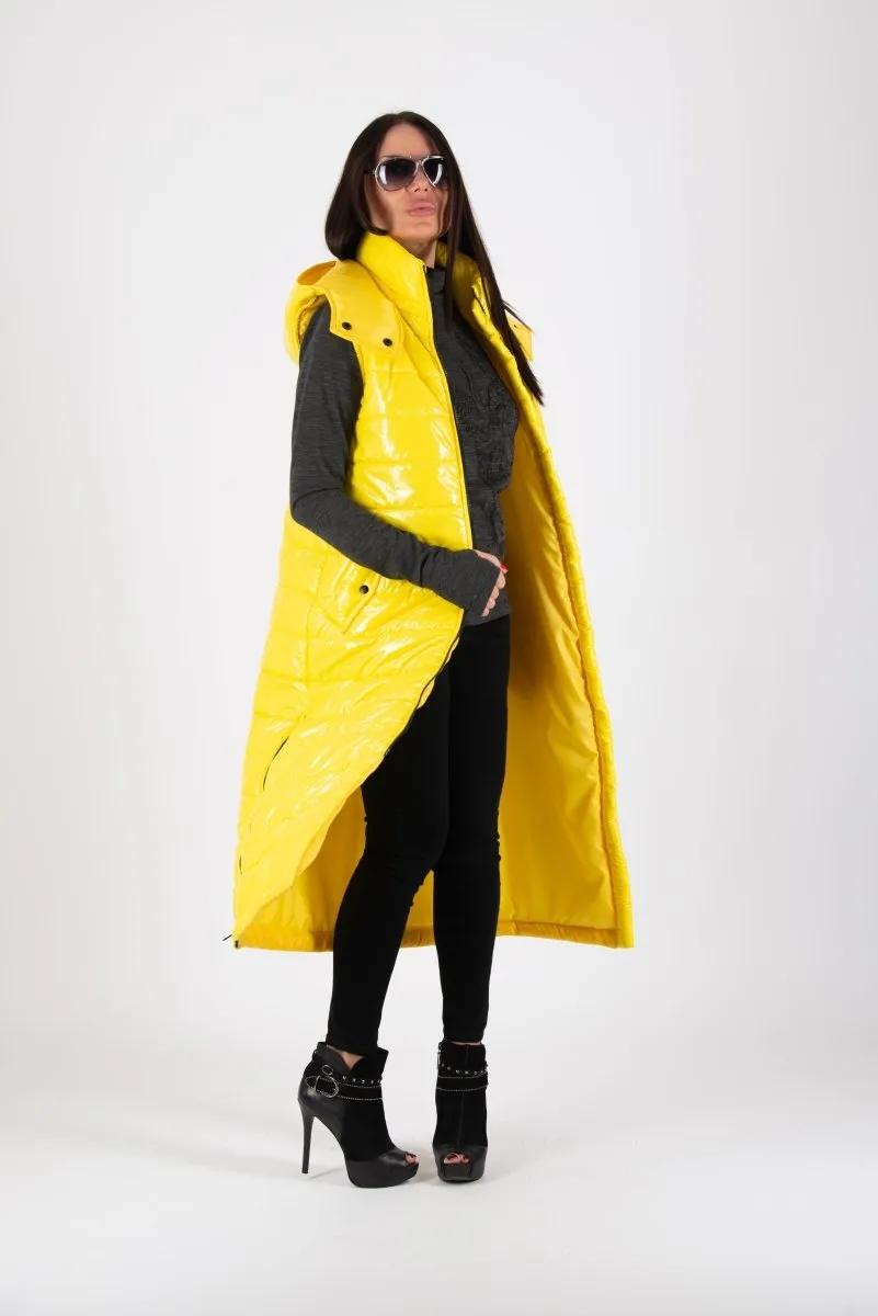 Sleeveless Yellow Puffer Jacket OXANA SALE