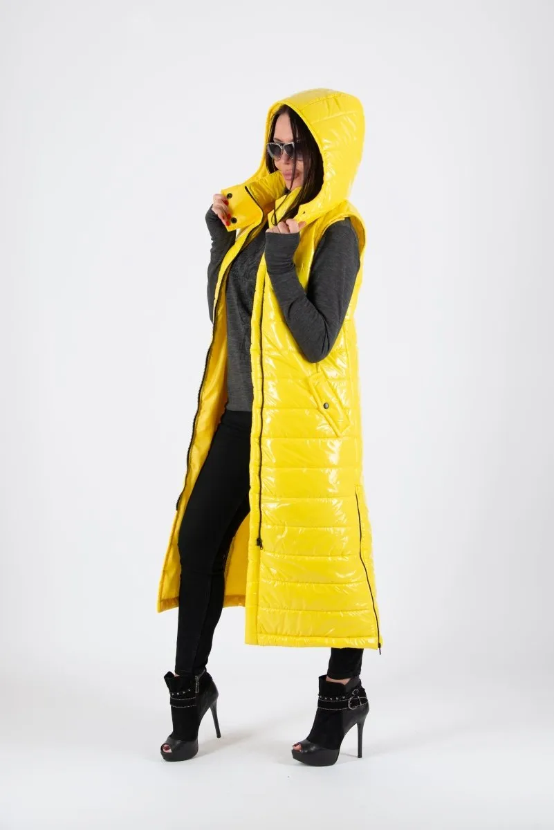 Sleeveless Yellow Puffer Jacket OXANA SALE