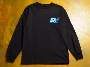 SM Long Sleeve T-Shirt - Black / Sky Blue