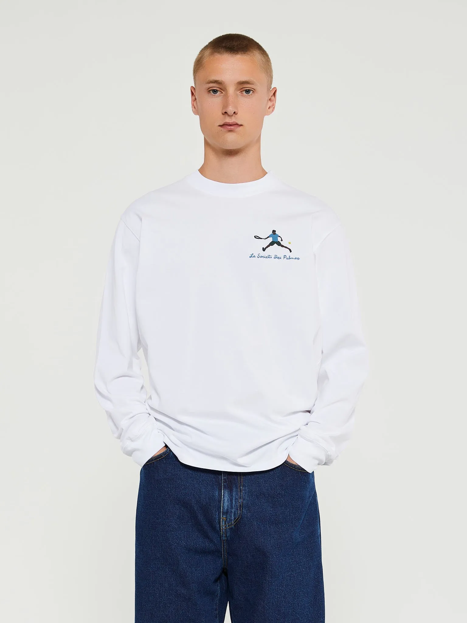 Societá Longsleeved T-Shirt in White