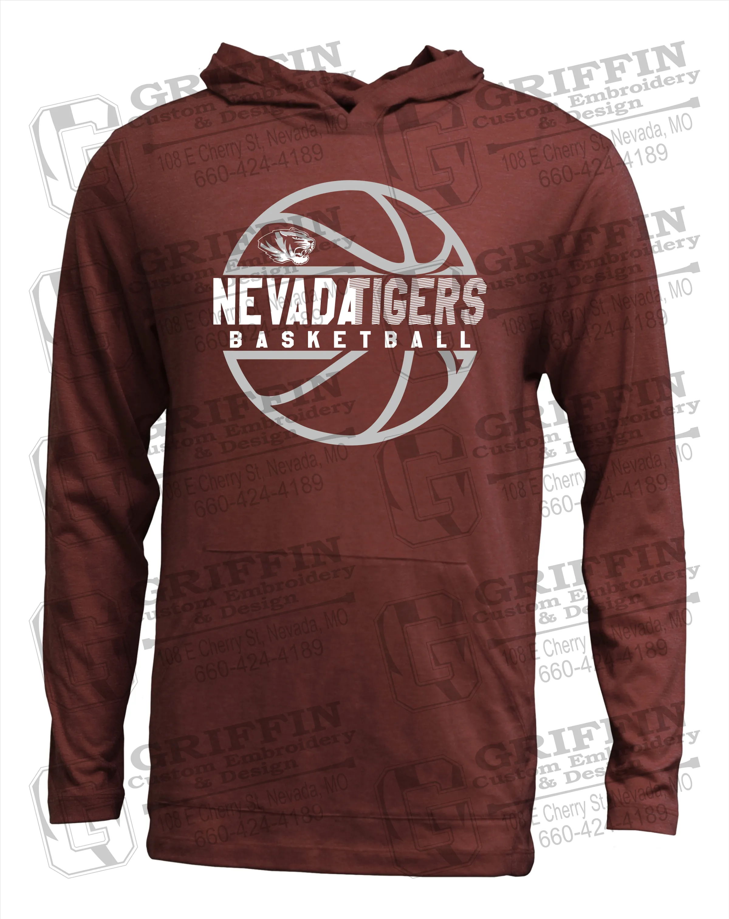 Soft-Tek T-Shirt Hoodie - Basketball - Nevada Tigers 19-V
