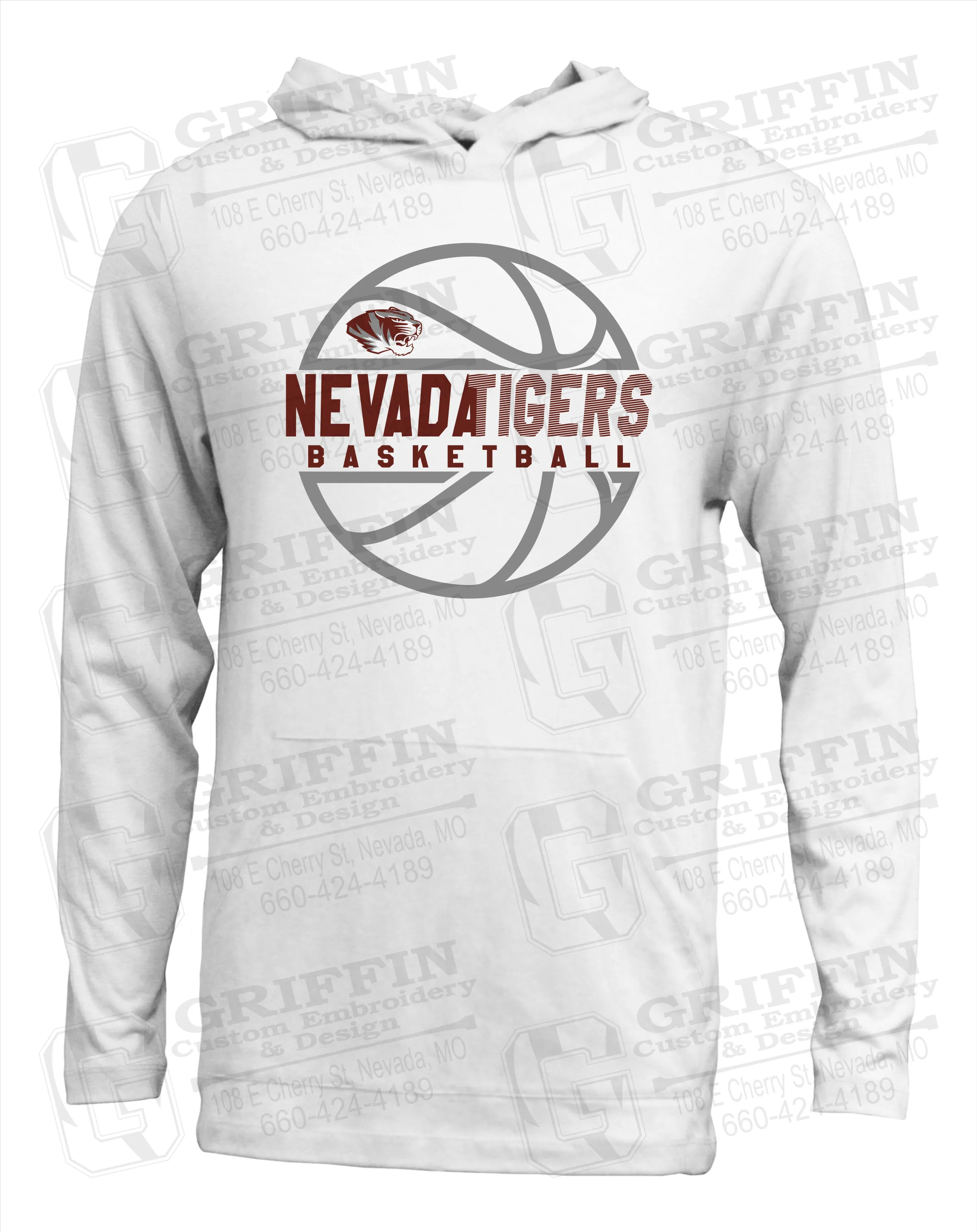 Soft-Tek T-Shirt Hoodie - Basketball - Nevada Tigers 19-V
